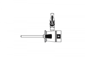 Троакарная трубка, 1 запорный кран, вращающаяся, градуированная, для 65 мм телескопов
