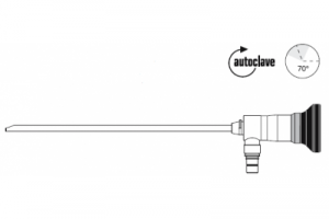 Телескоп, HD, автоклавируемый, 4 мм, направление обзора 70°, коннектор для световода в нижней