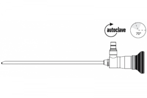 Телескоп, HD, автоклавируемый, 4 мм, направление обзора 70°, коннектор для световода в верхней