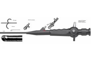 Гибкий волоконный уретроцистоскоп, 5 мм / 15 Шр., Канал 2,5 мм / 7,5 Шр., рабочая длина 400 мм, Управляющий рычаг дистально - изгиб вверх